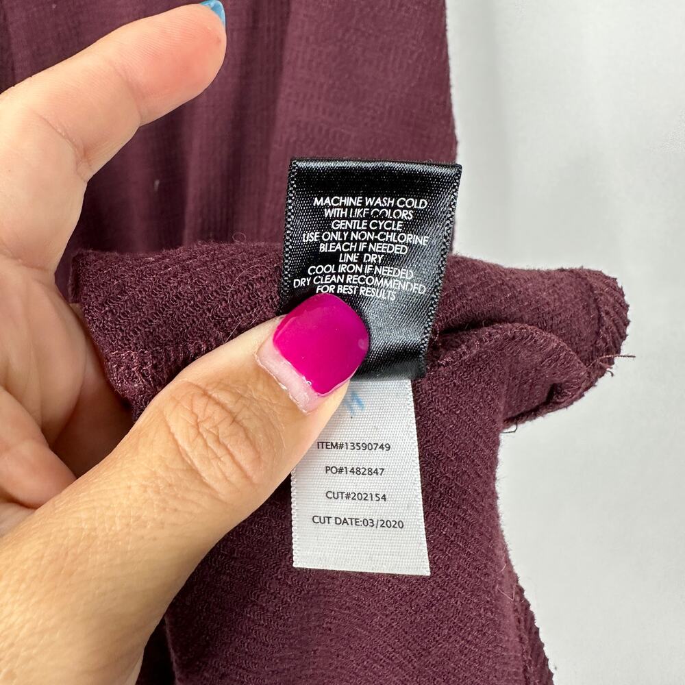 2/$30 Torrid Mini Slub Rib Fluted Dress M/L Winetasting Ruched Sweetheart #7569 - Picture 14 of 16